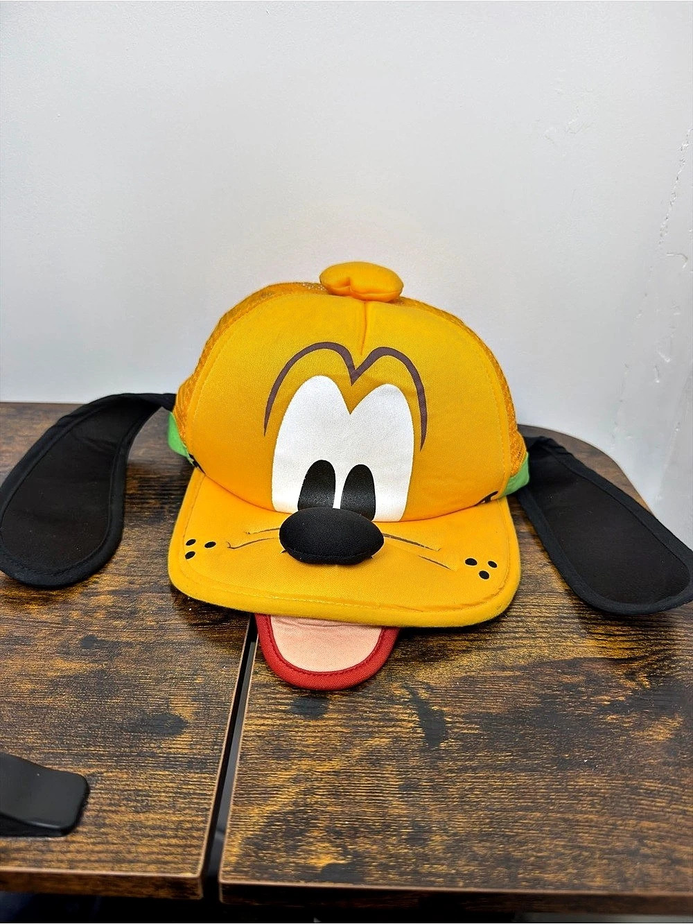 Disney Pluto Character Floppy Ears Trucker Hat Yellow & Black